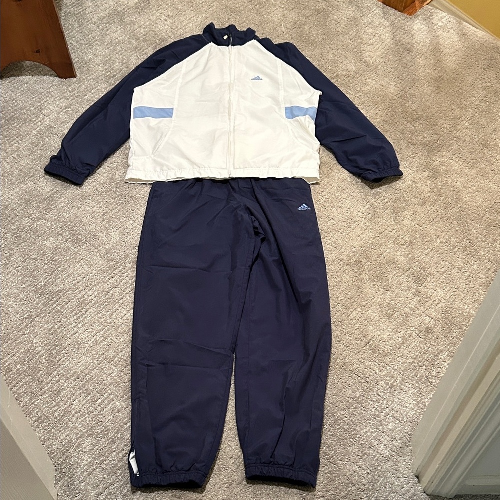 Adidas Dark Blue and White Athletic Set